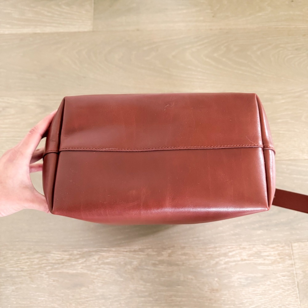 Madewell The Essential Bucket Tote Chocolate Brown Leather Bag Career Boho - Picture 7 of 12